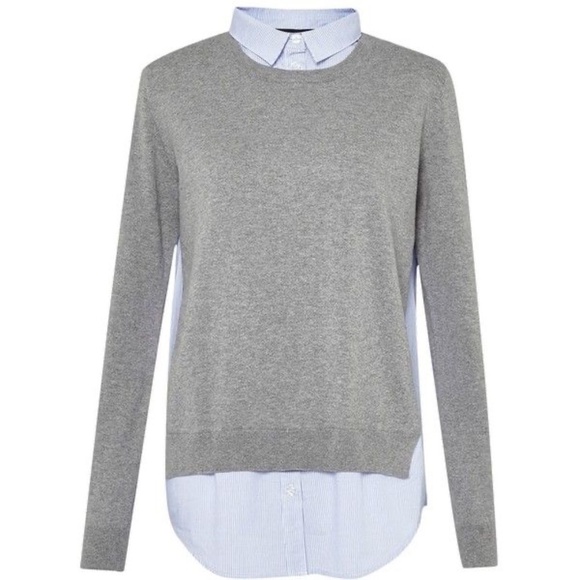 Bloomingdale's | French Connection | Size Small | Grey/Blue Mix It Shirt - Picture 1 of 9